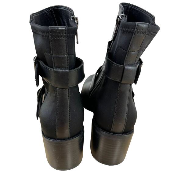 Donald Pliner Darby Double Buckle Side Zip Black Boot Size 8 New Without Box - Picture 2 of 7